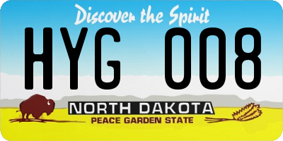 ND license plate HYG008