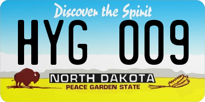 ND license plate HYG009