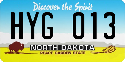 ND license plate HYG013