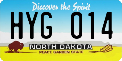ND license plate HYG014