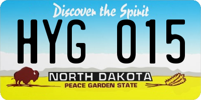 ND license plate HYG015