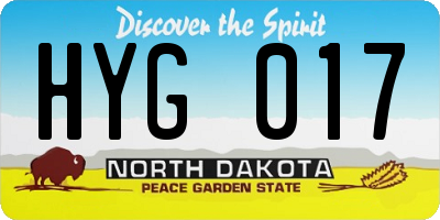 ND license plate HYG017