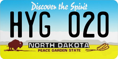 ND license plate HYG020