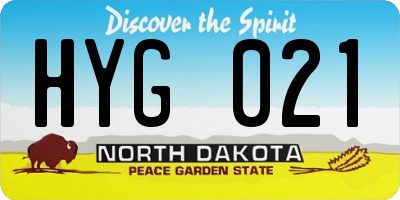 ND license plate HYG021