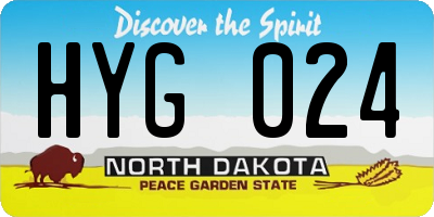 ND license plate HYG024
