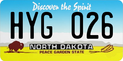 ND license plate HYG026