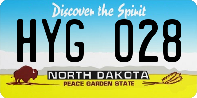ND license plate HYG028