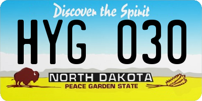 ND license plate HYG030