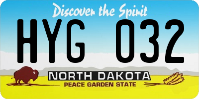 ND license plate HYG032