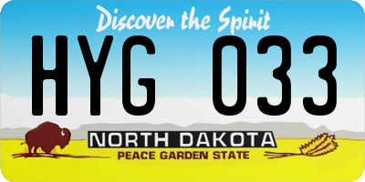 ND license plate HYG033