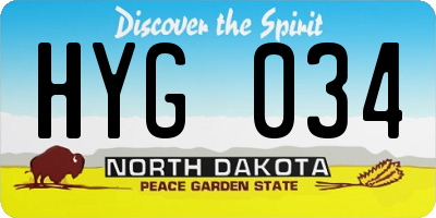 ND license plate HYG034