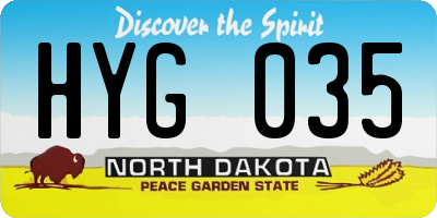 ND license plate HYG035