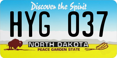 ND license plate HYG037