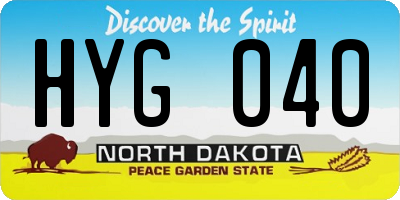 ND license plate HYG040