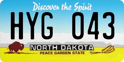 ND license plate HYG043