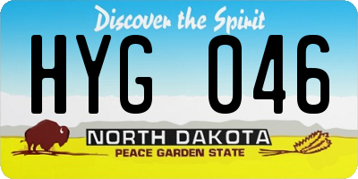 ND license plate HYG046