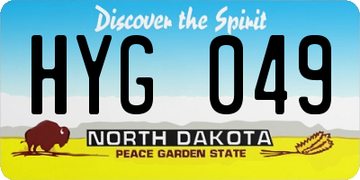 ND license plate HYG049