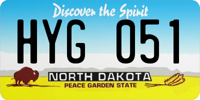 ND license plate HYG051