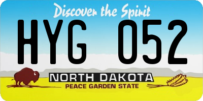 ND license plate HYG052