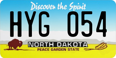 ND license plate HYG054