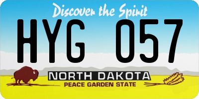 ND license plate HYG057