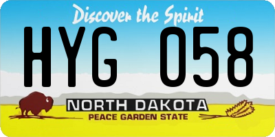 ND license plate HYG058