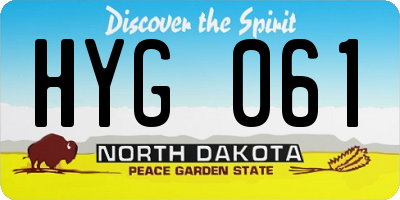 ND license plate HYG061