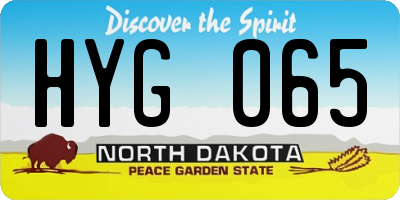 ND license plate HYG065