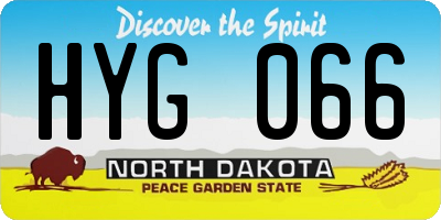 ND license plate HYG066