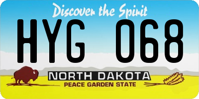 ND license plate HYG068