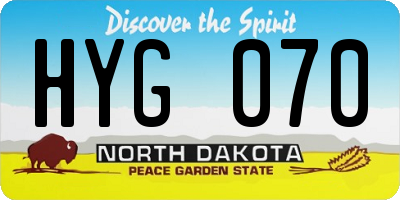 ND license plate HYG070