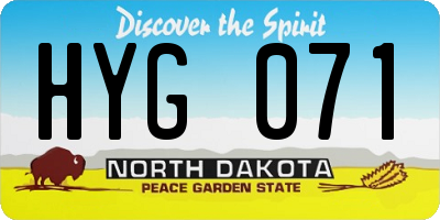 ND license plate HYG071