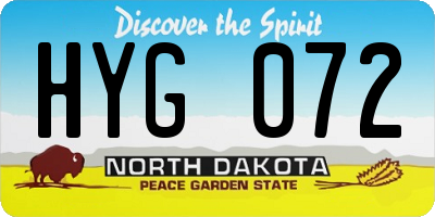 ND license plate HYG072