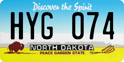 ND license plate HYG074