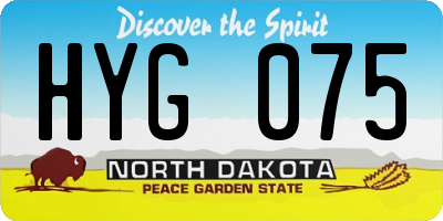 ND license plate HYG075