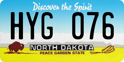ND license plate HYG076