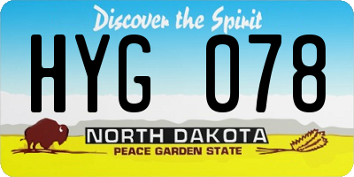 ND license plate HYG078