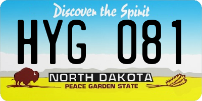 ND license plate HYG081