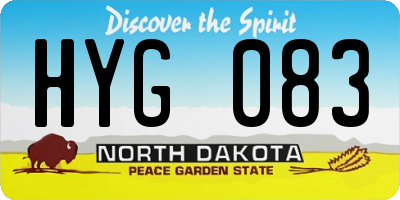 ND license plate HYG083