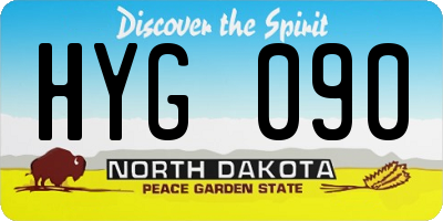 ND license plate HYG090