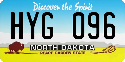 ND license plate HYG096