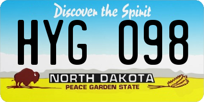ND license plate HYG098