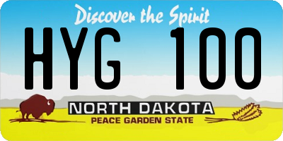 ND license plate HYG100