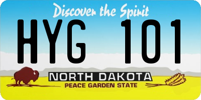 ND license plate HYG101