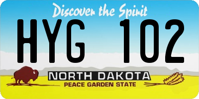 ND license plate HYG102