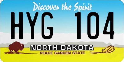 ND license plate HYG104