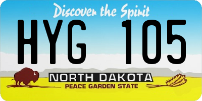 ND license plate HYG105