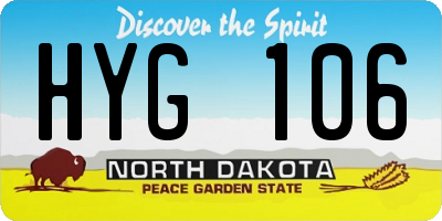 ND license plate HYG106