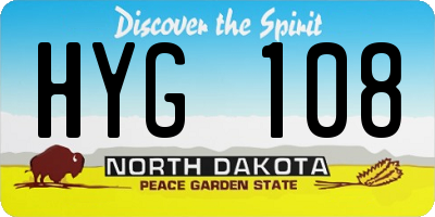 ND license plate HYG108
