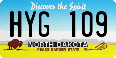ND license plate HYG109